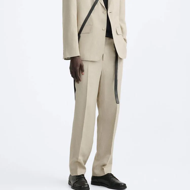 ZARA Suit Trousers Men Beige-4