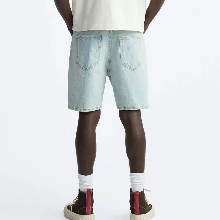 ZARA Denim Shorts Men's Light Blue-3