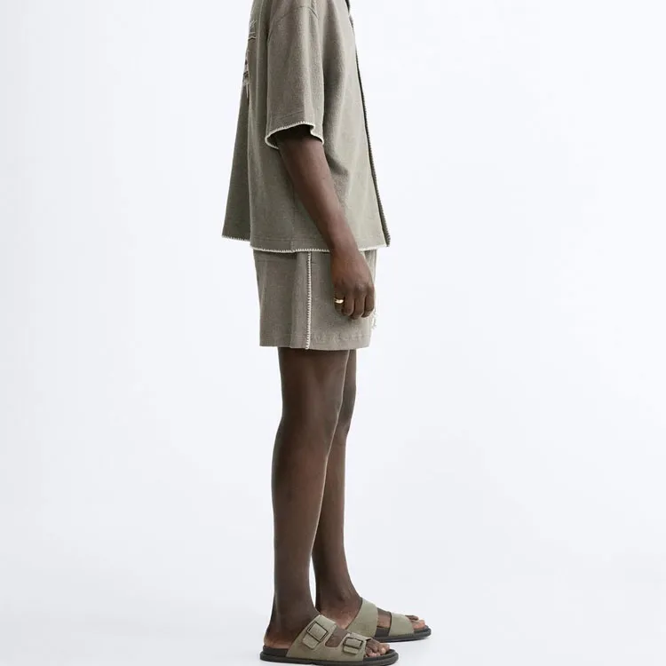 ZARA Casual Shorts Men Brown-4