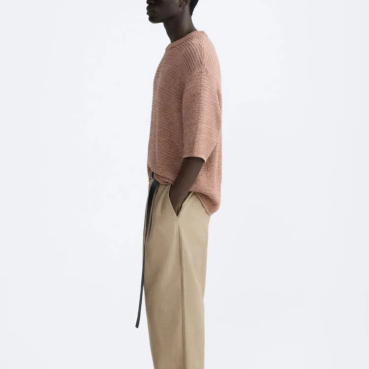 ZARA T Shirt Men's Earth Gray Pink-4