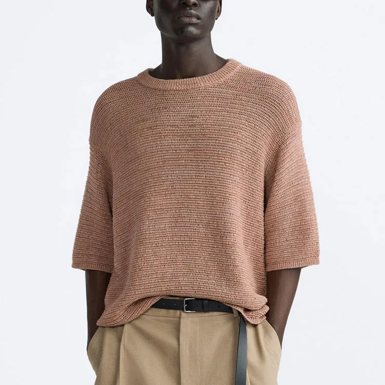 ZARA T Shirt Men's Earth Gray Pink-2