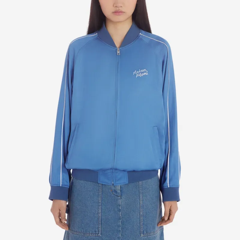 Maison Kitsune Teddy Logo Embroidered Satin Bomber Jacket-2