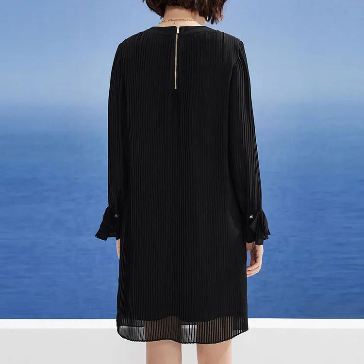 DKNY SS24 Long Sleeved Dress Women's Black-3