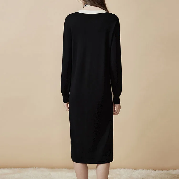 DKNY Long Sleeved Dress Women's Black-2