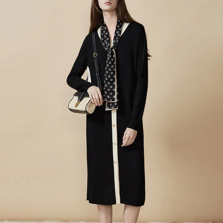 DKNY Long Sleeved Dress Women's Black-3