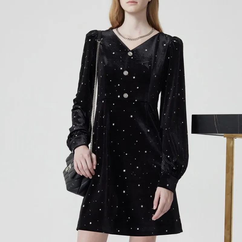 DKNY Long Sleeved Dress Women's Black-2