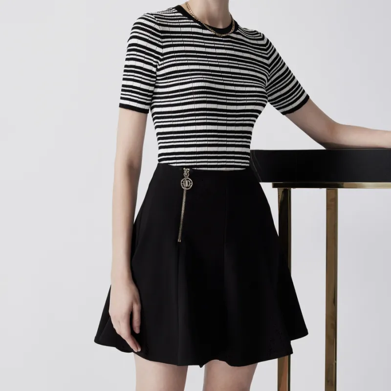 DKNY Casual Short Skirts Women's Black-3