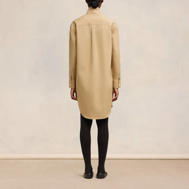 AMIPARIS Scarf collar Cotton Shirt Dress-1
