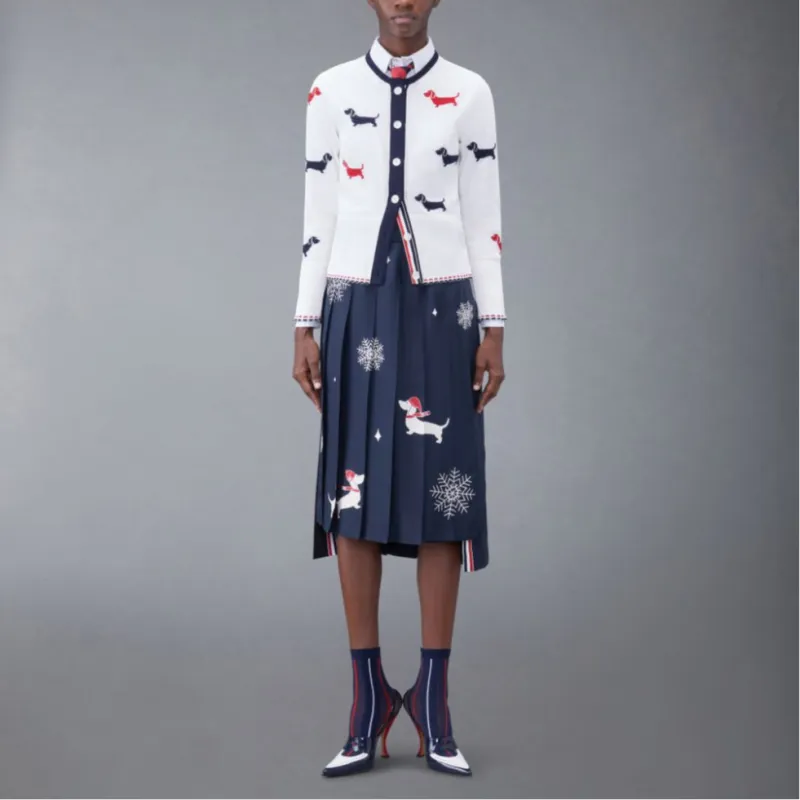 THOM BROWNE Intarsia knit Hector Cotton Cardigan-2