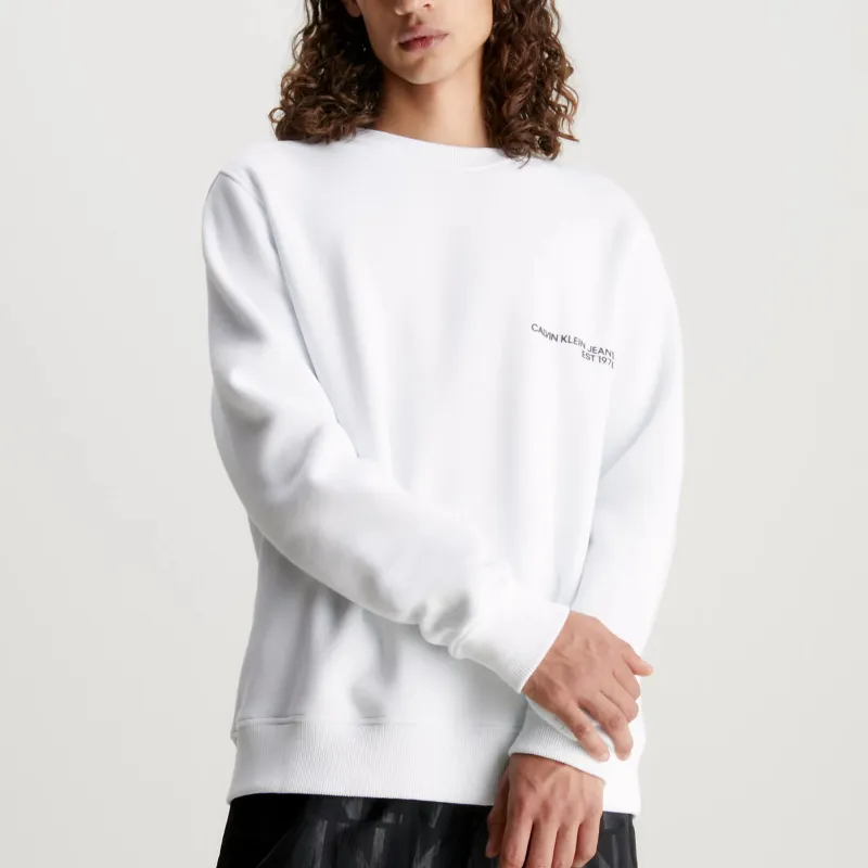 CALVIN KLEIN Sweatshirt Europe Version Men's Bright White-2