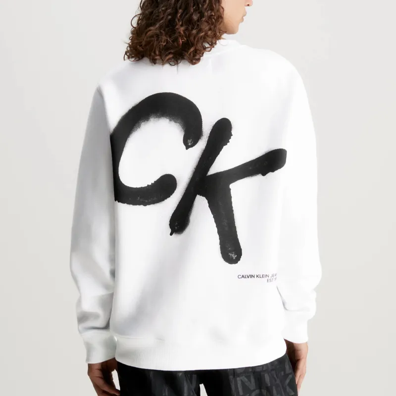 CALVIN KLEIN Sweatshirt Europe Version Men's Bright White-4