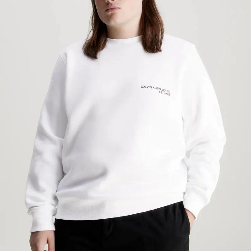 CALVIN KLEIN Sweatshirt Europe Version Men's Bright White-3