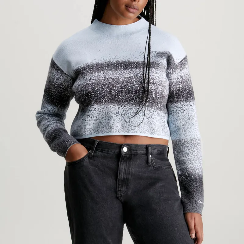 CALVIN KLEIN Knitwear Europe Version Women's Blue Black-4