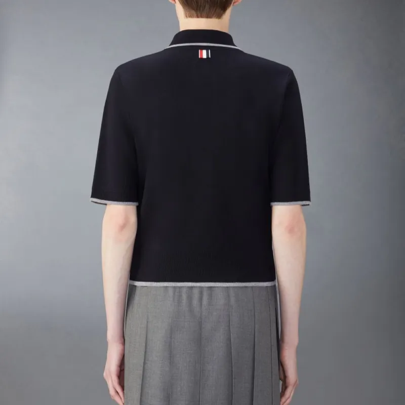 THOM BROWNE Rwb Wool Polo Shirt-2