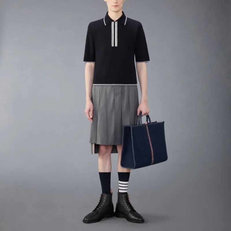 THOM BROWNE Rwb Wool Polo Shirt-1