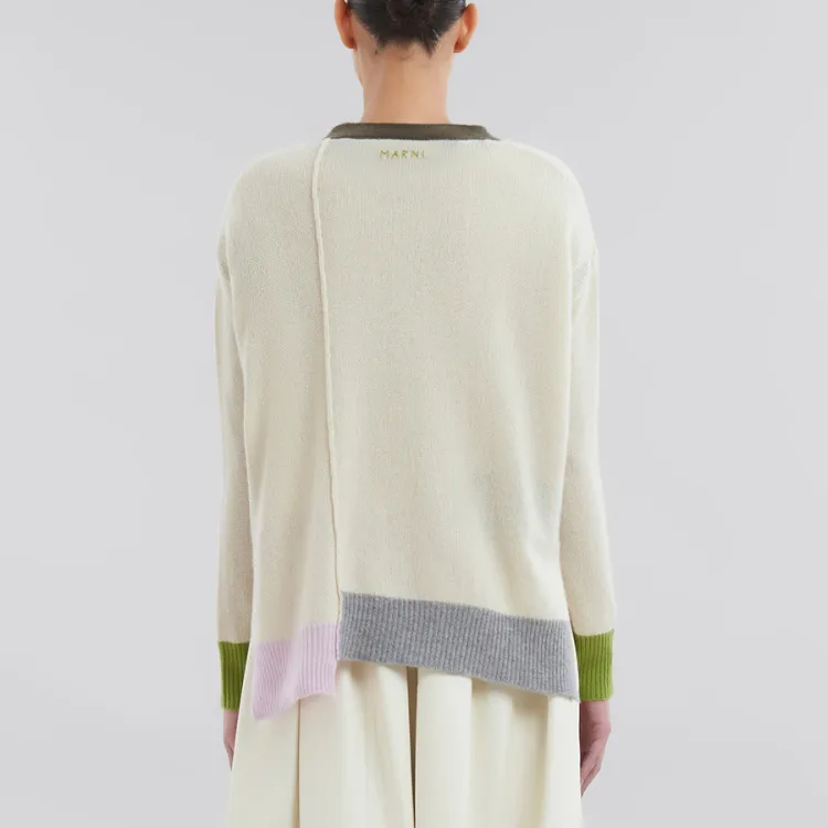 MARNI Colour-block Cashmere Cardigan-2