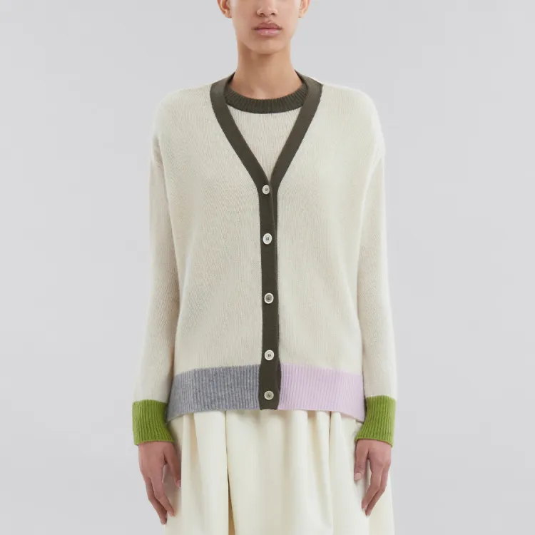 MARNI Colour-block Cashmere Cardigan-1