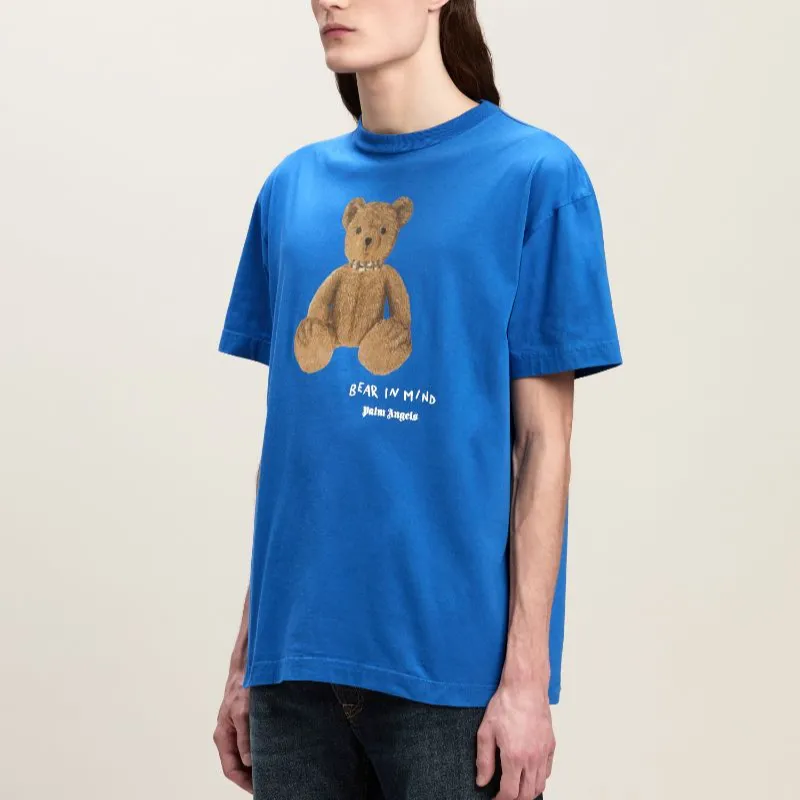 PALM ANGELS Bear In Mind Bear Printed Crewneck T Shirt-4