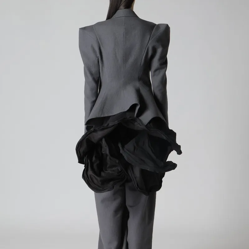 Yohji Yamamoto Asymmetric Single breasted Blazer-3
