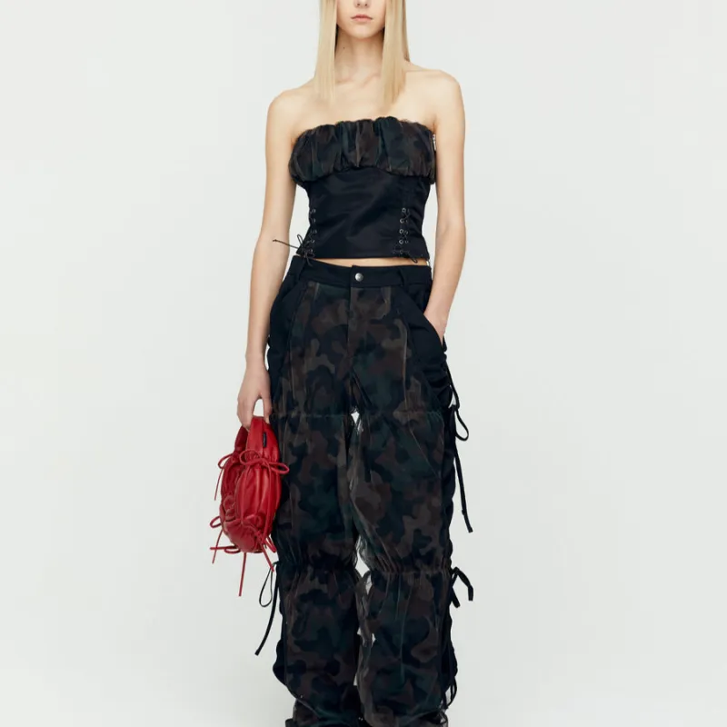 ANDERSSON BELL Isla Shirred Crop Bustier-3