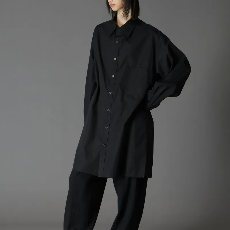 Yohji Yamamoto Long-sleeved Buttoned Cotton Shirt-5