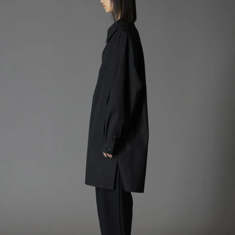 Yohji Yamamoto Long-sleeved Buttoned Cotton Shirt-4