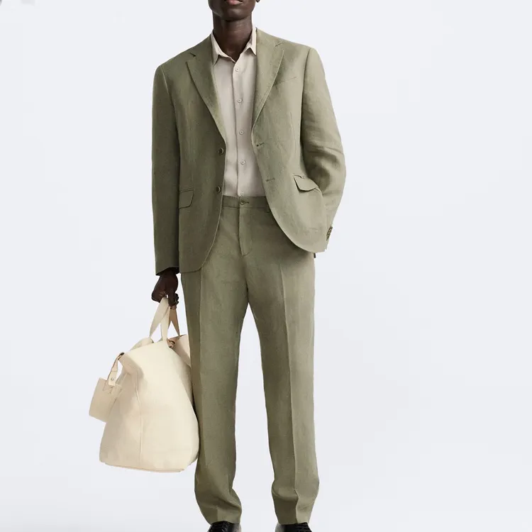 ZARA Suit Trousers Men Khaki-2