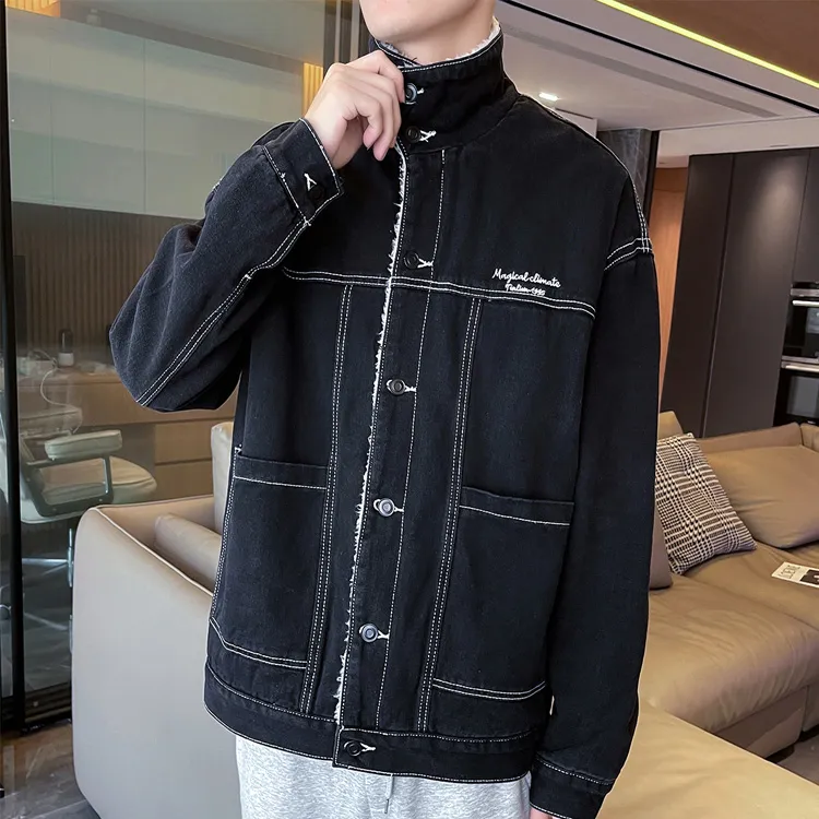 Tonlion Denim Jacket Men's Black-1