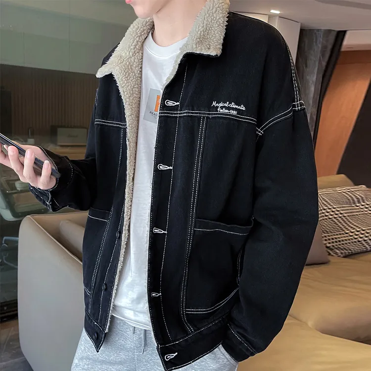 Tonlion Denim Jacket Men's Black-2