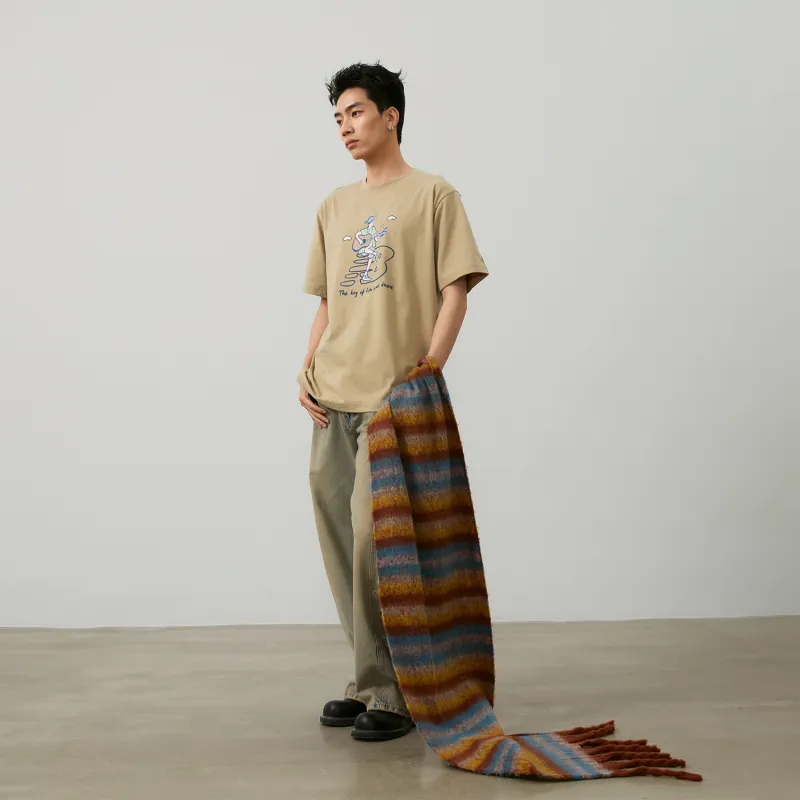 New Balance x PK SHEJISHILIANMINGKUAN Centripetal Life Illustration Series T Shirt Unisex Khaki-3