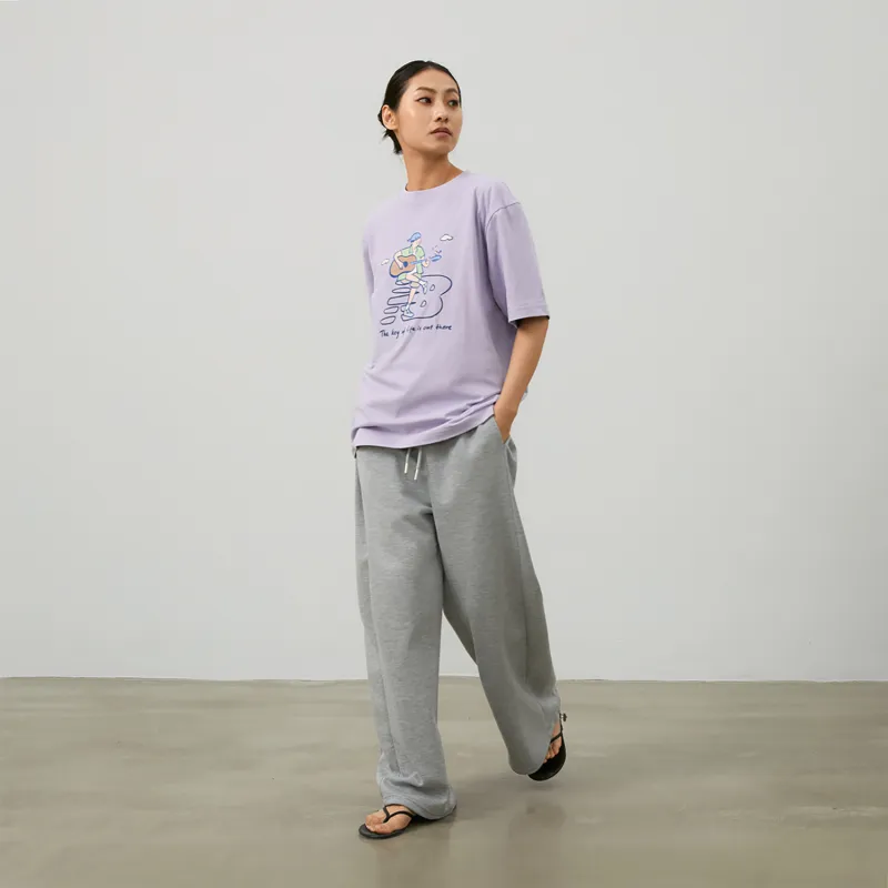 New Balance x PK SHEJISHILIANMINGKUAN Centripetal Life Illustration Series T Shirt Unisex Light Purple-3
