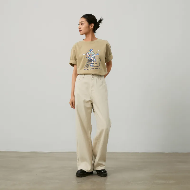 New Balance x PK SHEJISHILIANMINGKUAN Centripetal Life Illustration Series T Shirt Unisex Khaki-2
