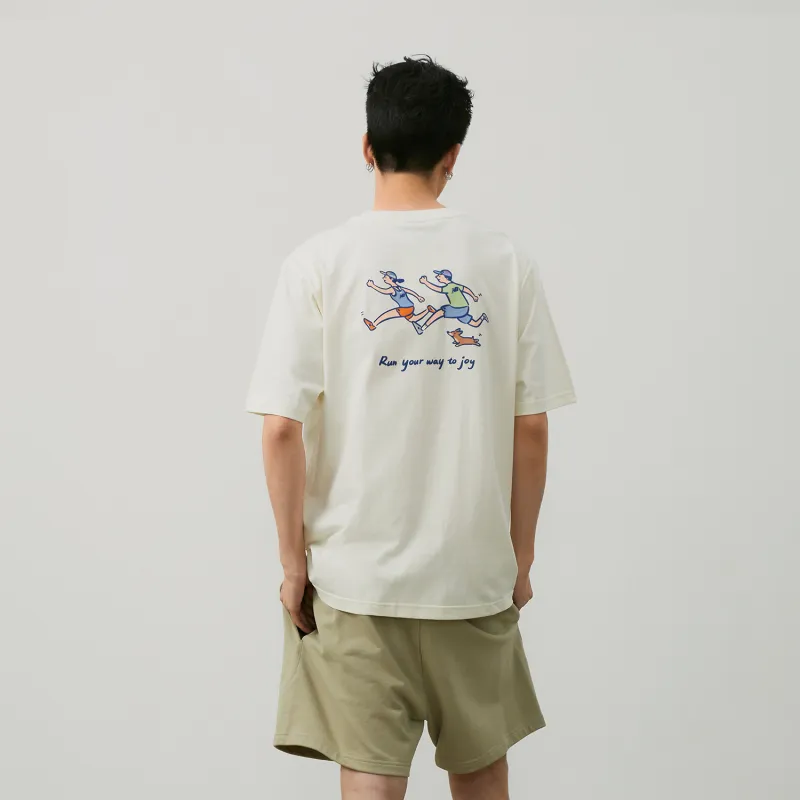 New Balance x PK SHEJISHILIANMINGKUAN Centripetal Life Illustration Series SS24 T Shirt Unisex Ecru-6