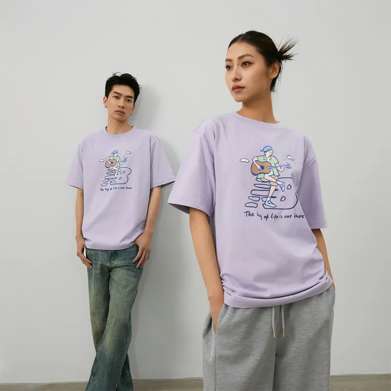 New Balance x PK SHEJISHILIANMINGKUAN Centripetal Life Illustration Series T Shirt Unisex Light Purple-7