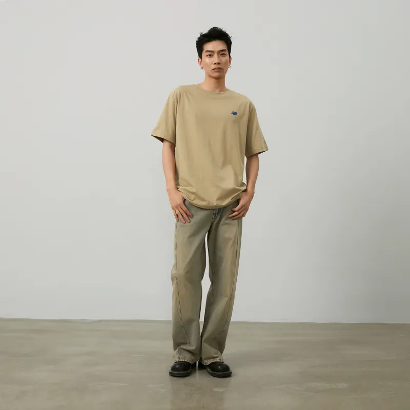 New Balance x PK SHEJISHILIANMINGKUAN Centripetal Life Illustration Series T Shirt Unisex Khaki-2