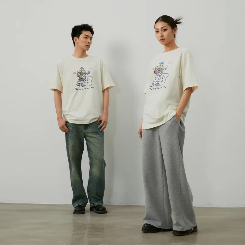New Balance x PK SHEJISHILIANMING Centripetal Life Illustration Series T Shirt Unisex White-6