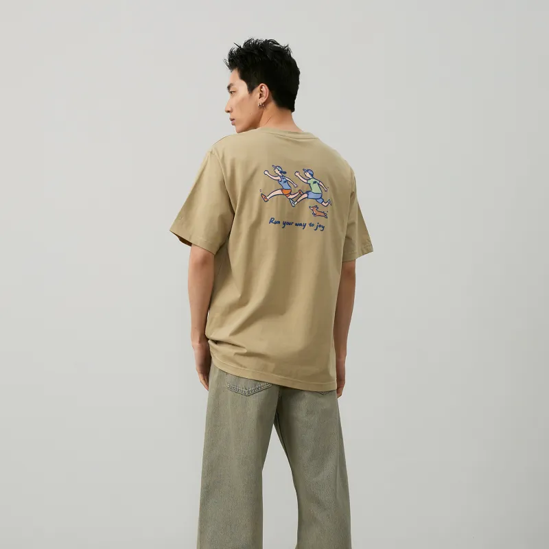 New Balance x PK SHEJISHILIANMINGKUAN Centripetal Life Illustration Series T Shirt Unisex Khaki-6