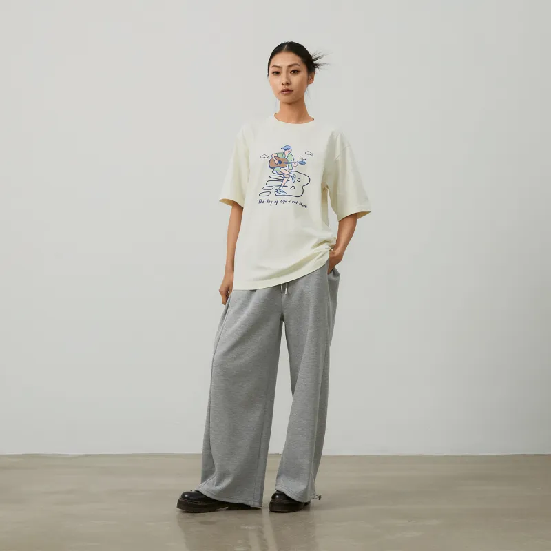 New Balance x PK SHEJISHILIANMING Centripetal Life Illustration Series T Shirt Unisex White-3