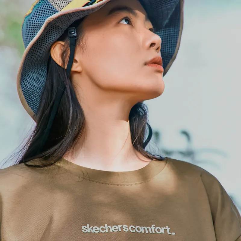Skechers Drop Shoulder Sleeve T Shirt Unisex Mocha-5