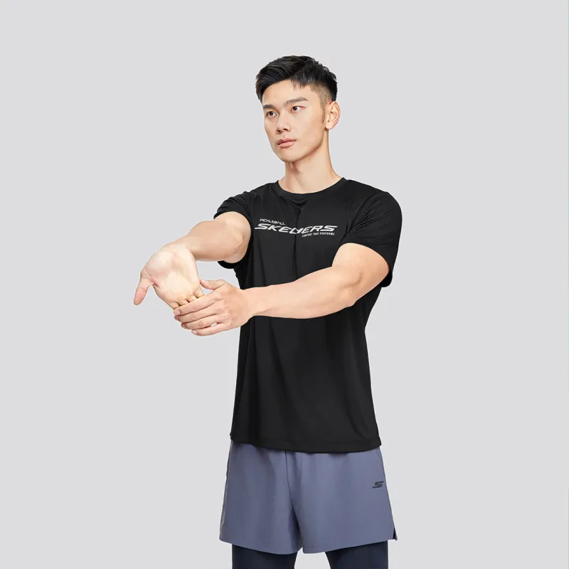 Skechers T Shirt Men's Carbon Black-1