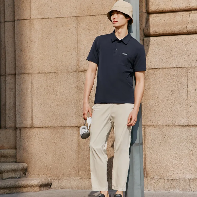 Skechers Polo Shirt Men's Navy Blue-1