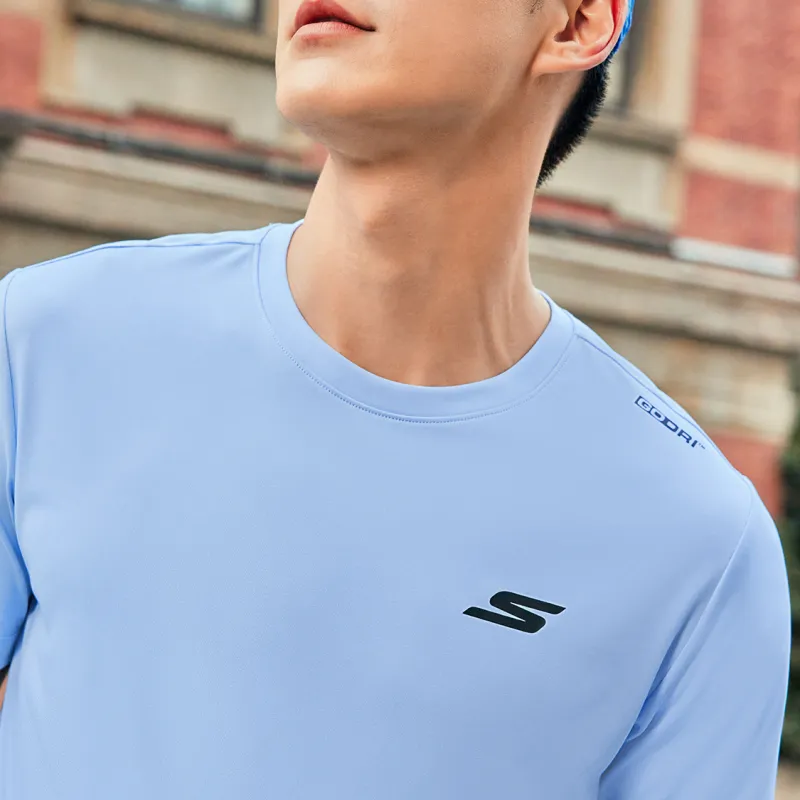 Skechers Comfort Technology Series T-Shirt Men's Moon White Blue-5