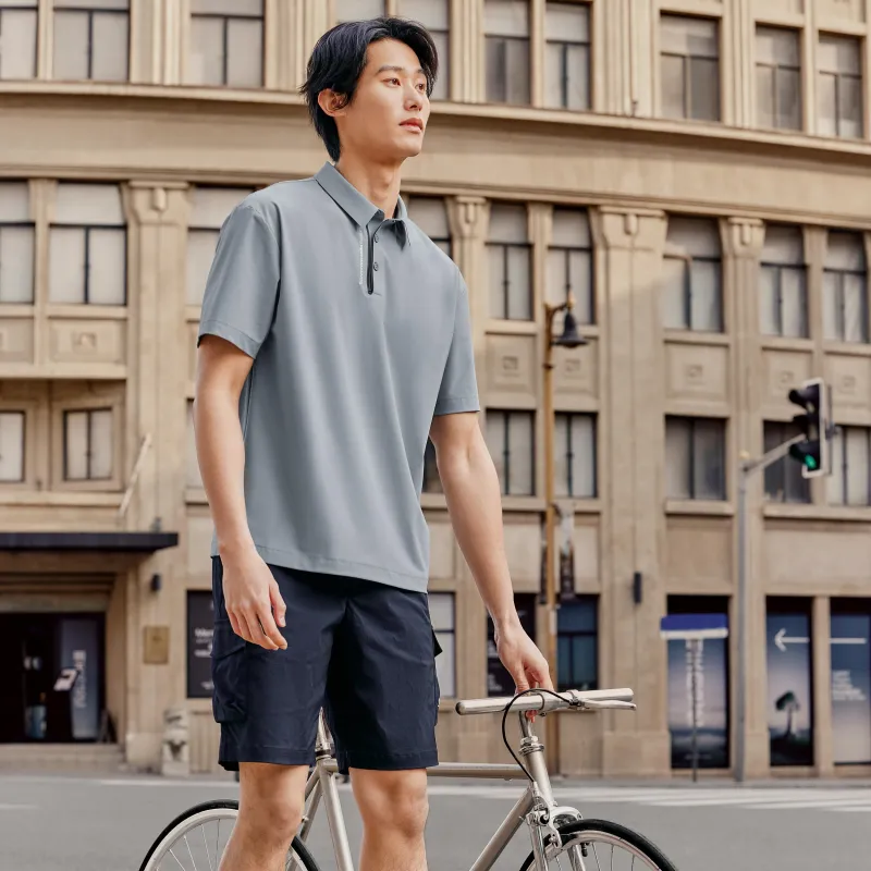 Skechers Polo Shirt Men's Trade Wind Gray-1