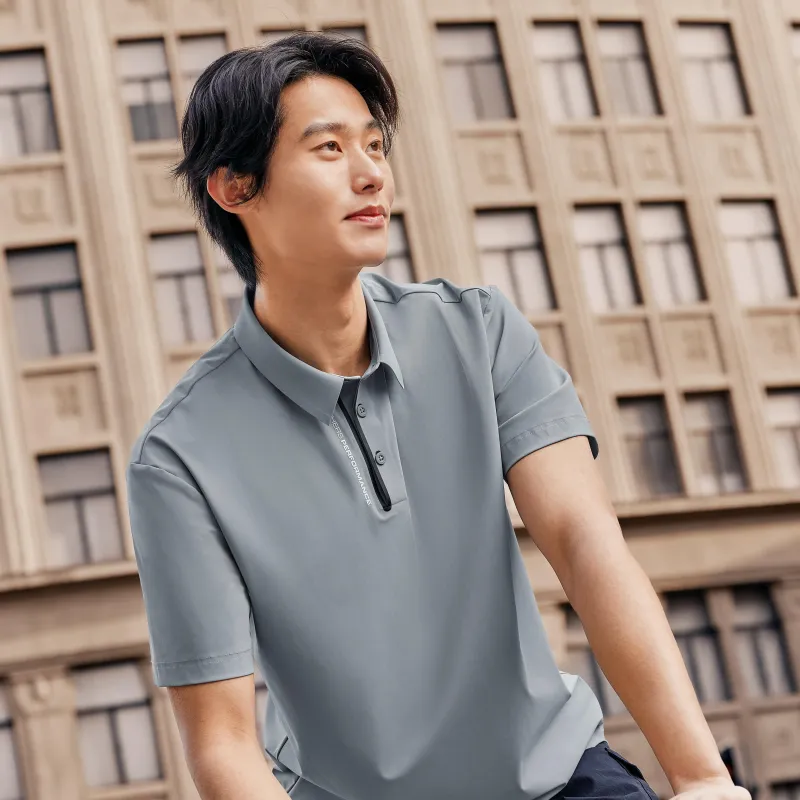 Skechers Polo Shirt Men's Trade Wind Gray-3