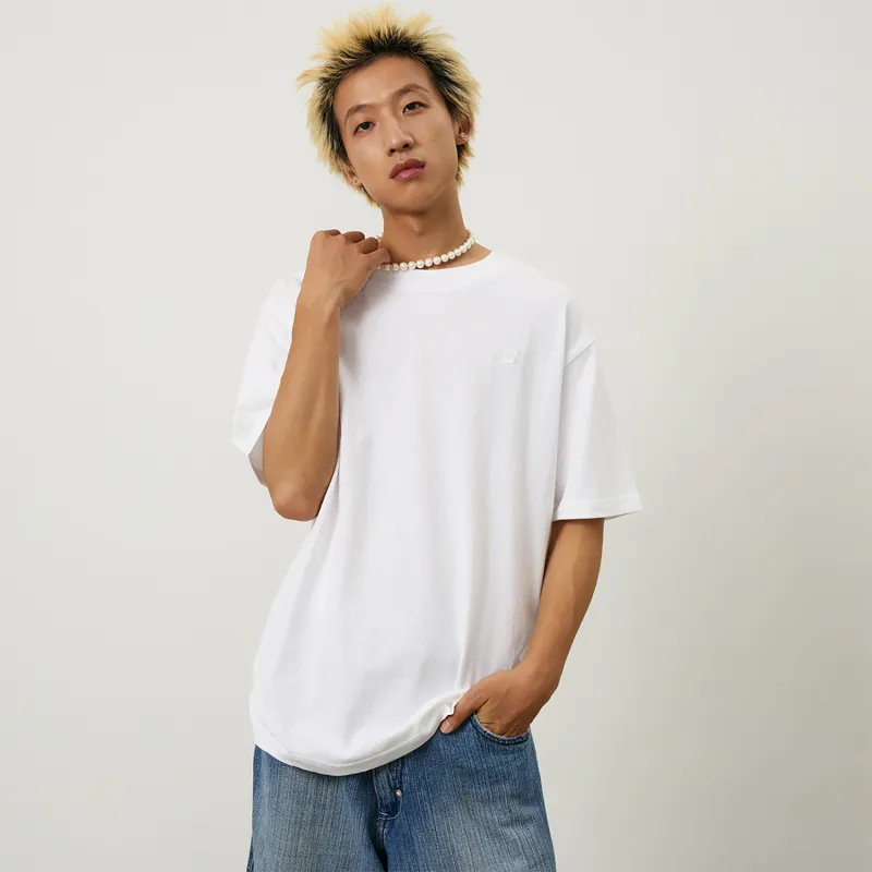New Balance NB 100% Cotton T Shirt Men's White-6