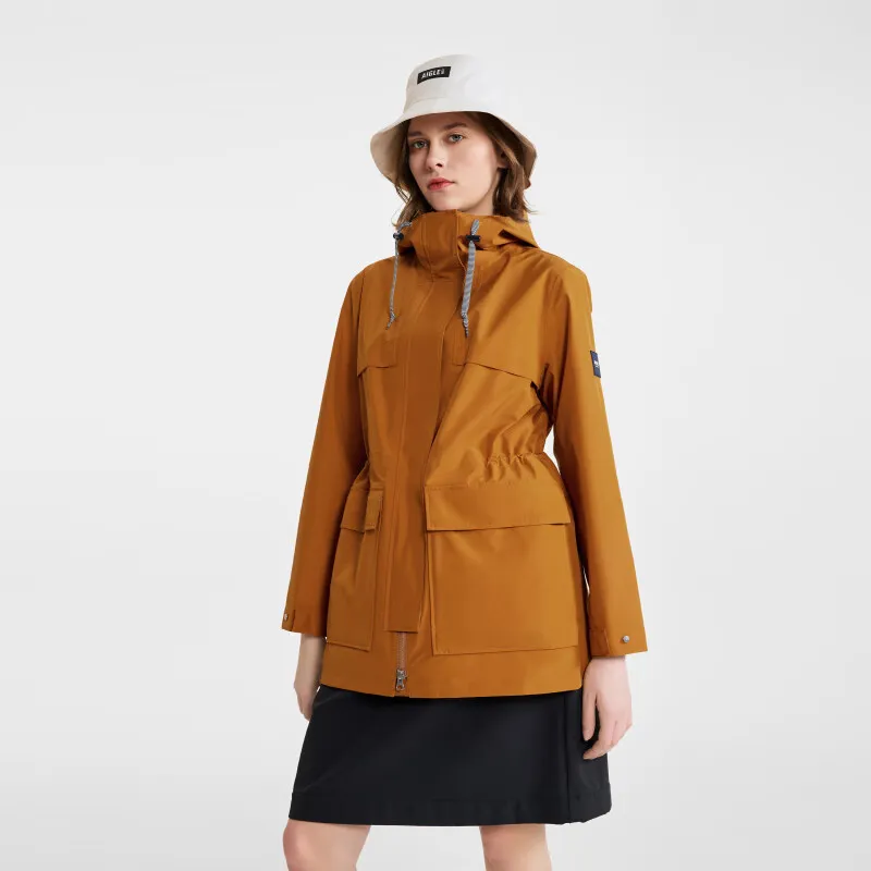 AIGLE Waterproof, Windproof, And Breathable Windbreaker Jacket Women's Ginger Yellow-3