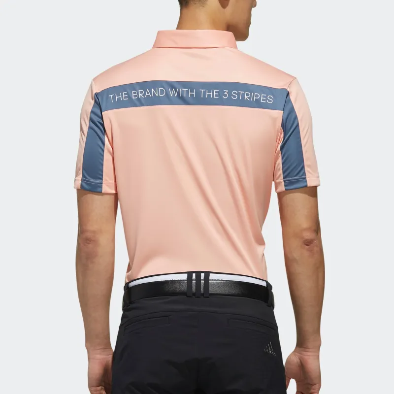 Adidas SS Golf Polo Shirt Men's Neon Pink Red-3