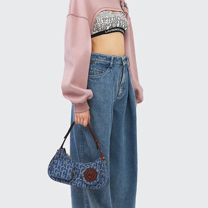 Laurence & Chico Denim Shoulder Bag Crossbody Bag Clutch Regular Women's Blue-3