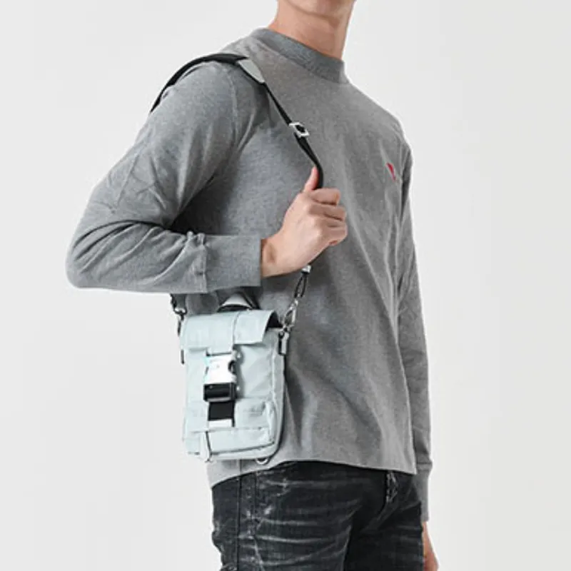 FENDI Fendiness Nylon Material Backpack Sling Bag Mini Men's Light Blue-4