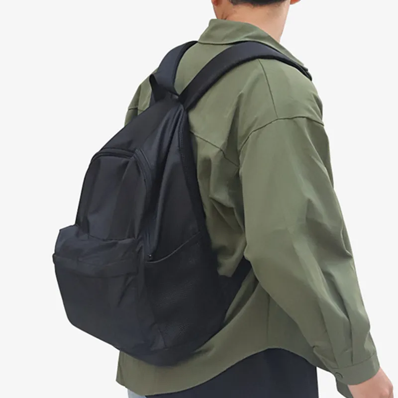 TINYAT Fabric Backpack Unisex Black-4